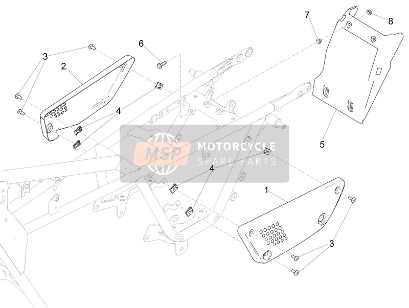 Moto Guzzi V9 Bobber 850 E4 ABS 2016 Midden kuip voor een 2016 Moto Guzzi V9 Bobber 850 E4 ABS