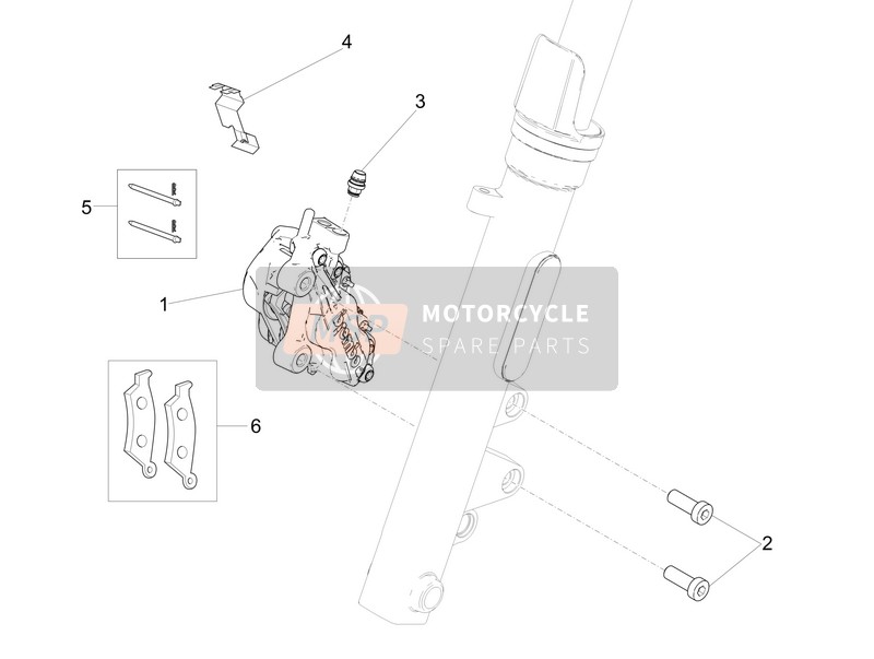 Moto Guzzi V9 Bobber 850 E4 ABS 2018 Étrier de frein avant pour un 2018 Moto Guzzi V9 Bobber 850 E4 ABS