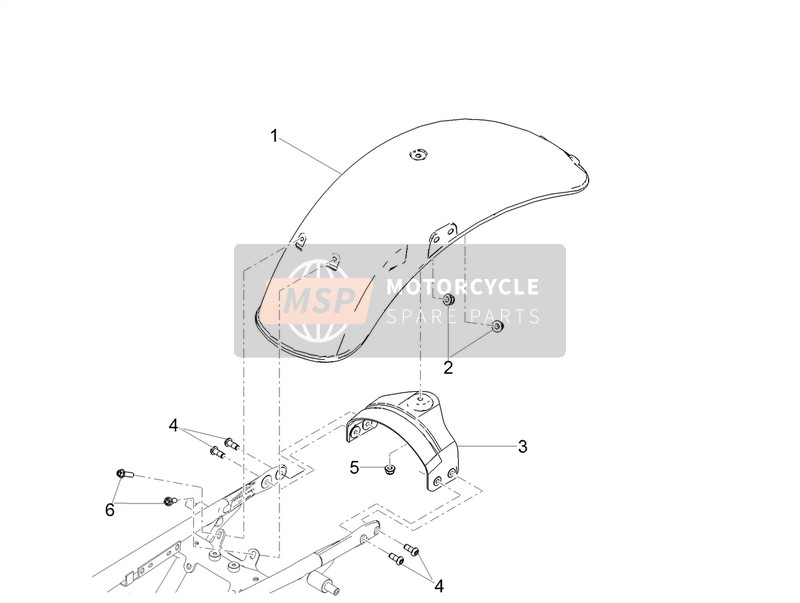 Moto Guzzi V9 Roamer 850 E4 ABS 2018 Parafango posteriore per un 2018 Moto Guzzi V9 Roamer 850 E4 ABS