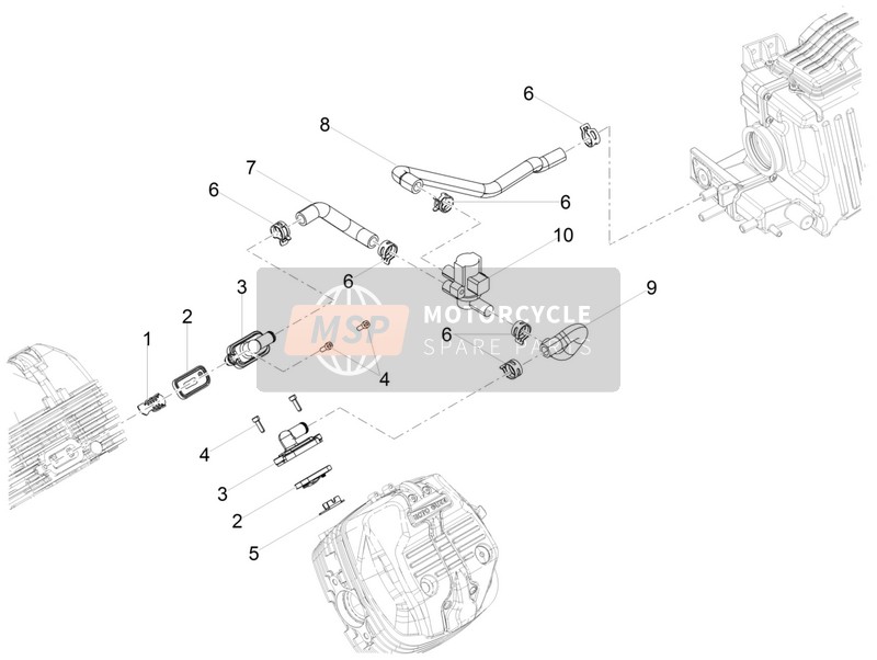 Moto Guzzi V9 Roamer 850 E4 ABS 2018 Sekundärluft für ein 2018 Moto Guzzi V9 Roamer 850 E4 ABS