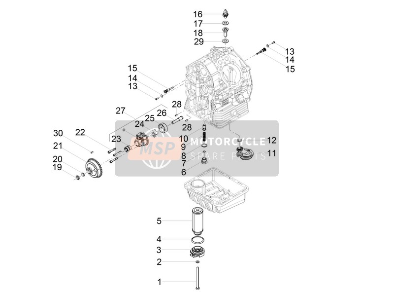 Moto Guzzi V9 Roamer 850 E4 ABS 2016 Schmierung für ein 2016 Moto Guzzi V9 Roamer 850 E4 ABS