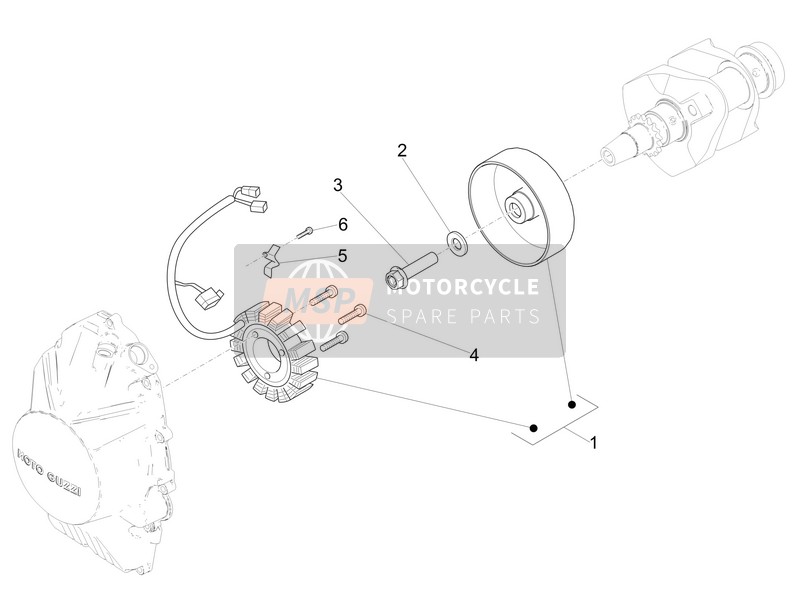 Moto Guzzi V9 Roamer 850 E4 ABS 2016 Cdi Magnets Assembly / Ignition Unit for a 2016 Moto Guzzi V9 Roamer 850 E4 ABS