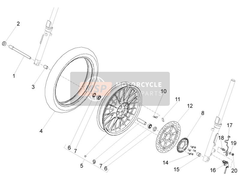 Moto Guzzi V9 Roamer 850 E4 ABS 2016 Front Wheel for a 2016 Moto Guzzi V9 Roamer 850 E4 ABS