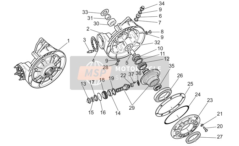 Moto Guzzi V 11 Cat. 1100 2004 Transmissie Compleet II voor een 2004 Moto Guzzi V 11 Cat. 1100