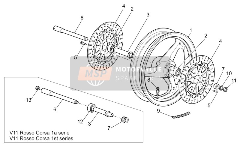 Moto Guzzi V 11 Cat. 1100 2003 Front Wheel for a 2003 Moto Guzzi V 11 Cat. 1100