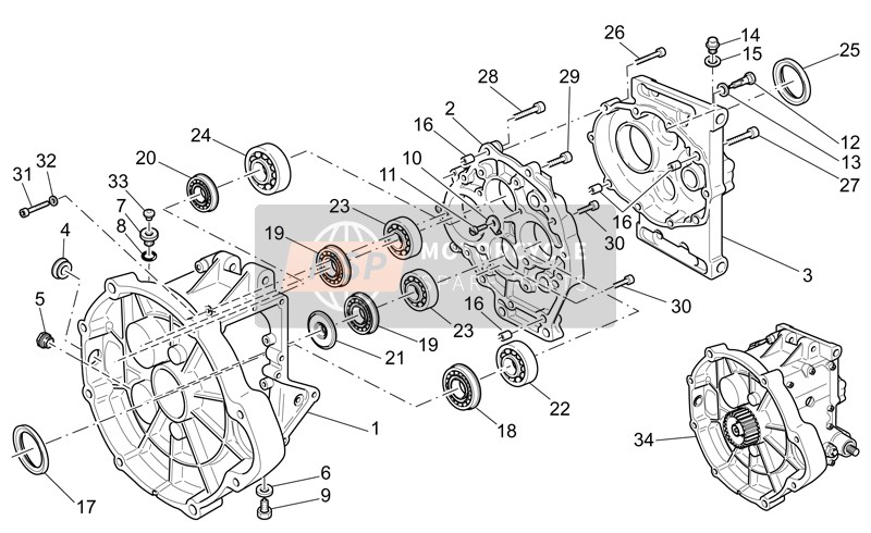 Moto Guzzi V 11 Cat. 1100 2003 Jaula de transmisión para un 2003 Moto Guzzi V 11 Cat. 1100