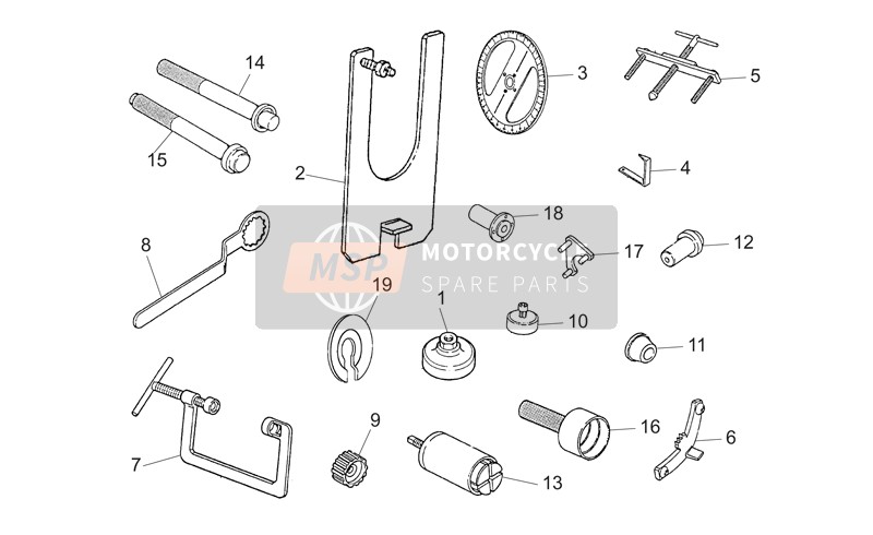 Moto Guzzi V 11 Cat. 1100 2003 Herramientas específicas II para un 2003 Moto Guzzi V 11 Cat. 1100