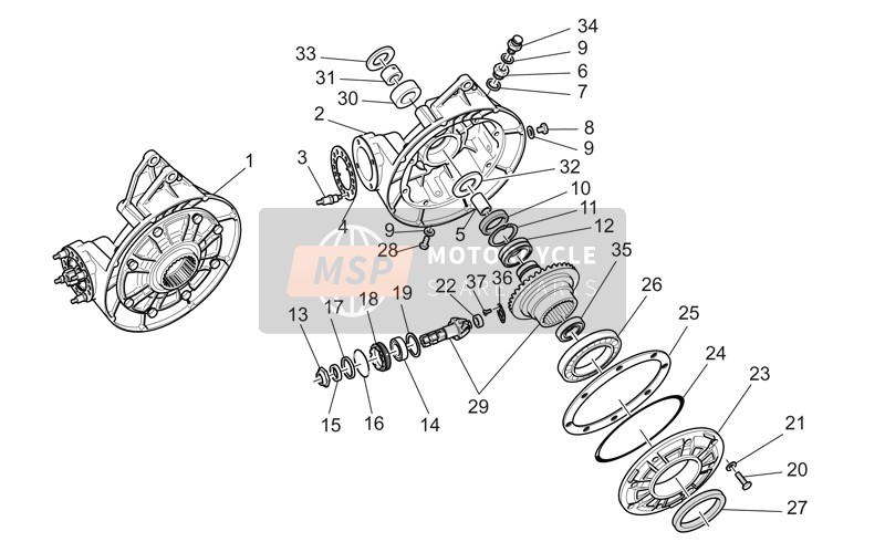 Moto Guzzi V 11 Le Mans 1100 2002 Transmission terminée II pour un 2002 Moto Guzzi V 11 Le Mans 1100