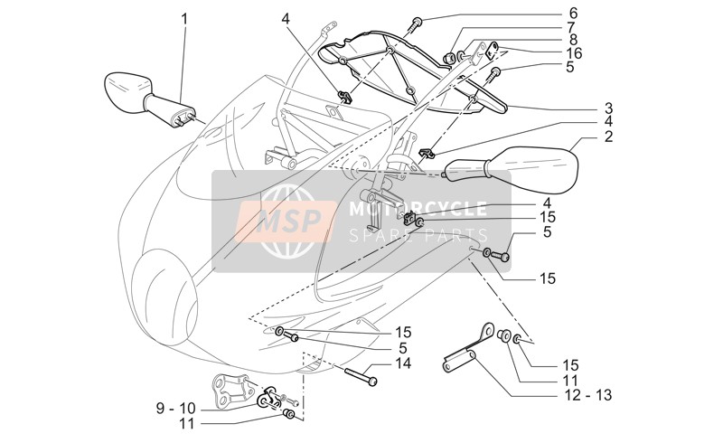 Moto Guzzi V 11 Le Mans 1100 2002 Corps avant II pour un 2002 Moto Guzzi V 11 Le Mans 1100