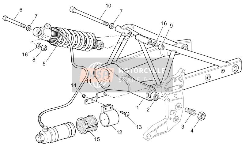 Swing Arm And Rear Shock Absorber