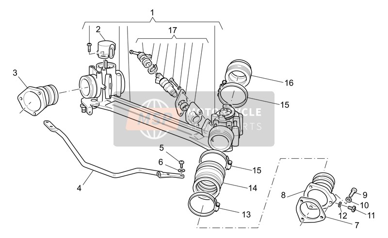 Moto Guzzi V 11 Le Mans 1100 2002 Drosselklappe für ein 2002 Moto Guzzi V 11 Le Mans 1100