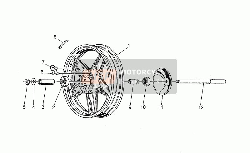 Moto Guzzi V 35 Florida 350 1988 Achterwiel voor een 1988 Moto Guzzi V 35 Florida 350