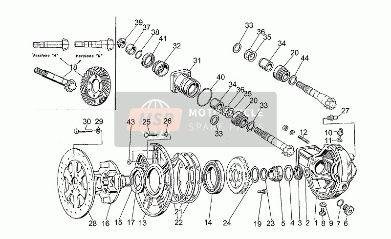 Moto Guzzi V 35 II 350 1983 Kegelrad hinten für ein 1983 Moto Guzzi V 35 II 350