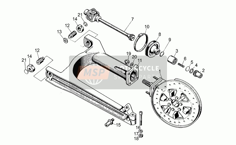 Moto Guzzi V 35 II 350 1985 Swing Arm for a 1985 Moto Guzzi V 35 II 350