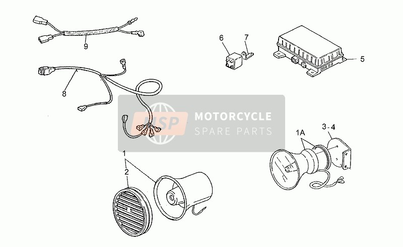 Moto Guzzi V 50 III Pol.-PA VechioTipo 500 1983 Zwei-Ton-Sirenen für ein 1983 Moto Guzzi V 50 III Pol.-PA VechioTipo 500