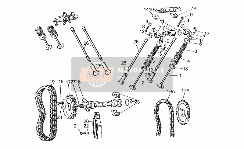 Moto Guzzi V 50 III Pol.-PA VechioTipo 500 1985 Sistema de cronometraje para un 1985 Moto Guzzi V 50 III Pol.-PA VechioTipo 500