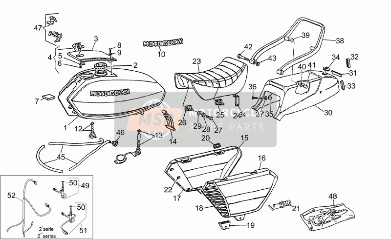 Moto Guzzi V 50 PA 500 1999 Body for a 1999 Moto Guzzi V 50 PA 500