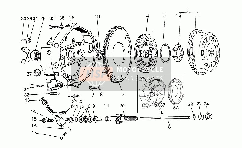 Moto Guzzi V 50 PA 500 1995 Embrayage pour un 1995 Moto Guzzi V 50 PA 500