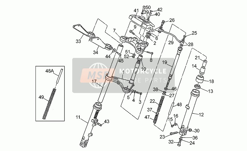 Moto Guzzi V 65 Florida 650 1986 Tenedor frontal para un 1986 Moto Guzzi V 65 Florida 650