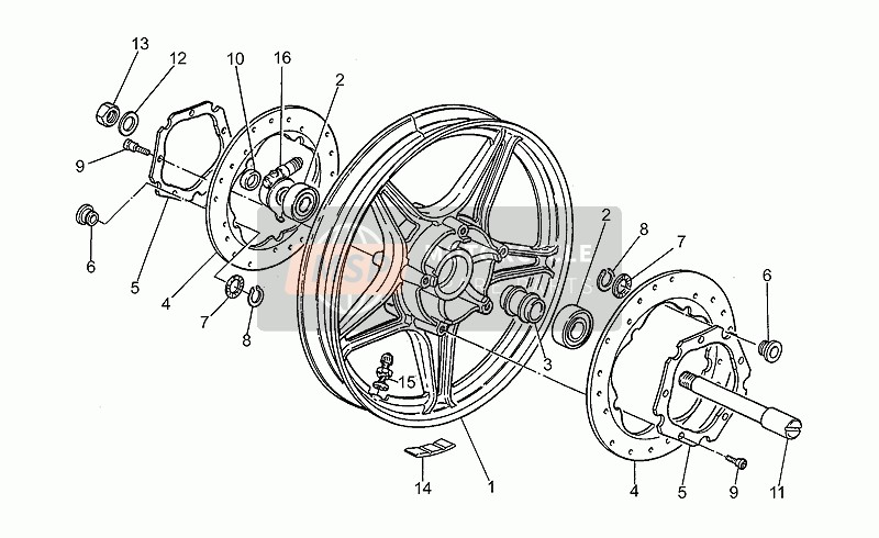 Moto Guzzi V 75 PA Nuovo Tipo 750 2001 Vorderrad für ein 2001 Moto Guzzi V 75 PA Nuovo Tipo 750