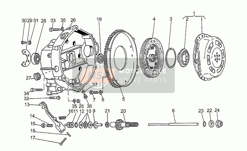 Moto Guzzi V 75 PA Nuovo Tipo 750 1996 Embrague para un 1996 Moto Guzzi V 75 PA Nuovo Tipo 750