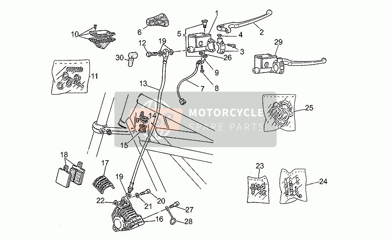 Moto Guzzi V 75 PA Vecchio Tipo 750 1996 Front Master Cylinder for a 1996 Moto Guzzi V 75 PA Vecchio Tipo 750