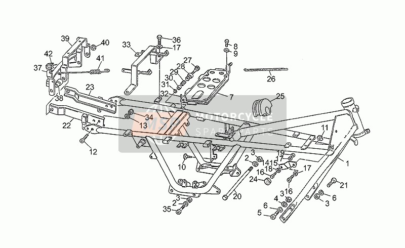 Moto Guzzi V 75 PA Vecchio Tipo 750 1996 Frame for a 1996 Moto Guzzi V 75 PA Vecchio Tipo 750