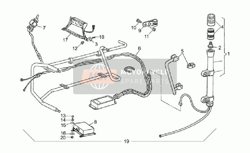 Moto Guzzi V 75 PA Vecchio Tipo 750 1996 Lámpara estroboscópica de sonido para un 1996 Moto Guzzi V 75 PA Vecchio Tipo 750