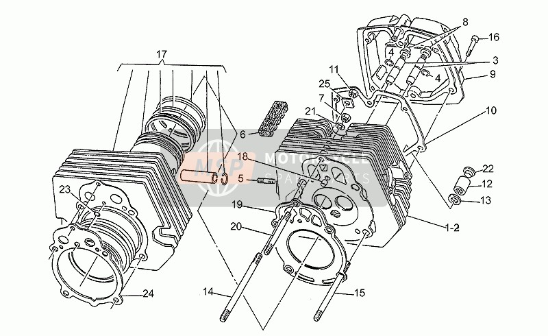 Moto Guzzi V 75 PA Vecchio Tipo 750 1996 Cylinder Head for a 1996 Moto Guzzi V 75 PA Vecchio Tipo 750