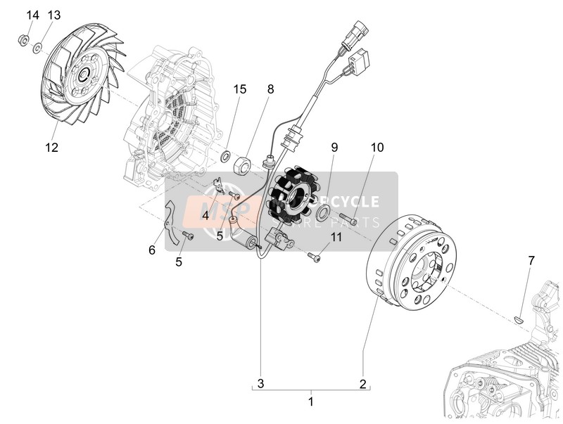 B018108, Rotor Complet Avec Buse, Piaggio, 0