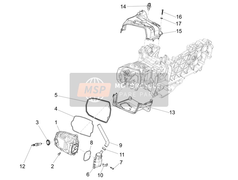 Vespa 125 4T 3V ie Primavera (Vietnam) 2013 Zylinderkopfabdeckung für ein 2013 Vespa 125 4T 3V ie Primavera (Vietnam)