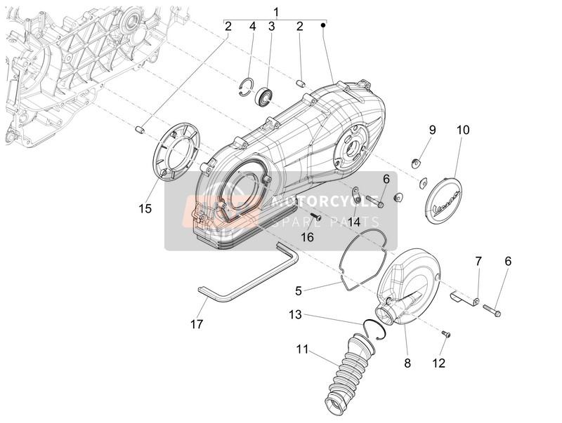 B015067, Kit, Head Cover Gasket, Piaggio, 2