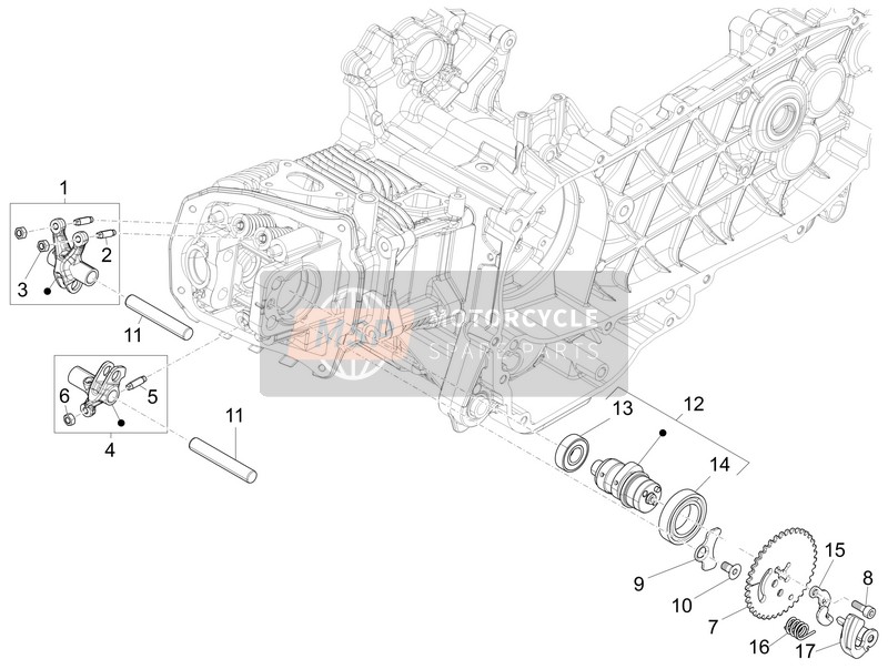 Vespa 150 4T 3V ie Primavera 2013 Unità di supporto per leve oscillanti per un 2013 Vespa 150 4T 3V ie Primavera