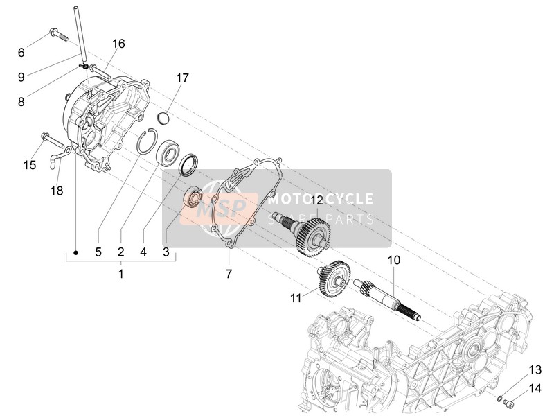 Vespa 150 4T 3V ie Primavera 2013 Unità di riduzione per un 2013 Vespa 150 4T 3V ie Primavera