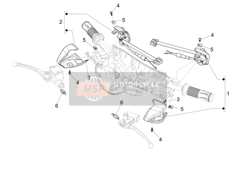 Vespa 150 4T 3V ie Primavera (China) 2015 Selectoren - Schakelaars - Toetsen voor een 2015 Vespa 150 4T 3V ie Primavera (China)