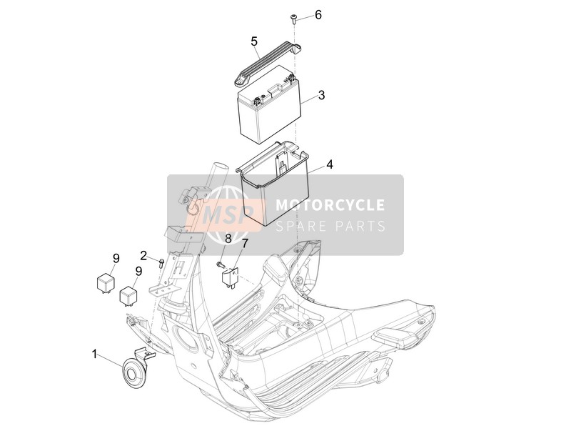 Vespa 150 4T 3V ie Primavera (China) 2015 Interruttori del telecomando - Batteria - Corno per un 2015 Vespa 150 4T 3V ie Primavera (China)