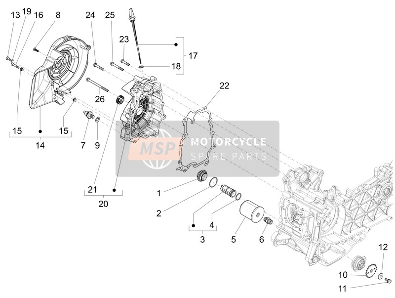 Vespa 150 4T 3V ie Primavera (USA) 2014 Flywheel Magnets Cover - Oil Filter for a 2014 Vespa 150 4T 3V ie Primavera (USA)