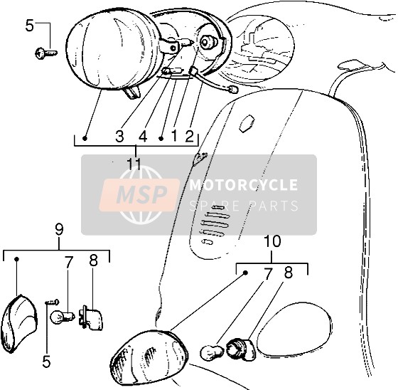 293601, Blinker Vorne Rechts ET2/ET4, Piaggio, 1