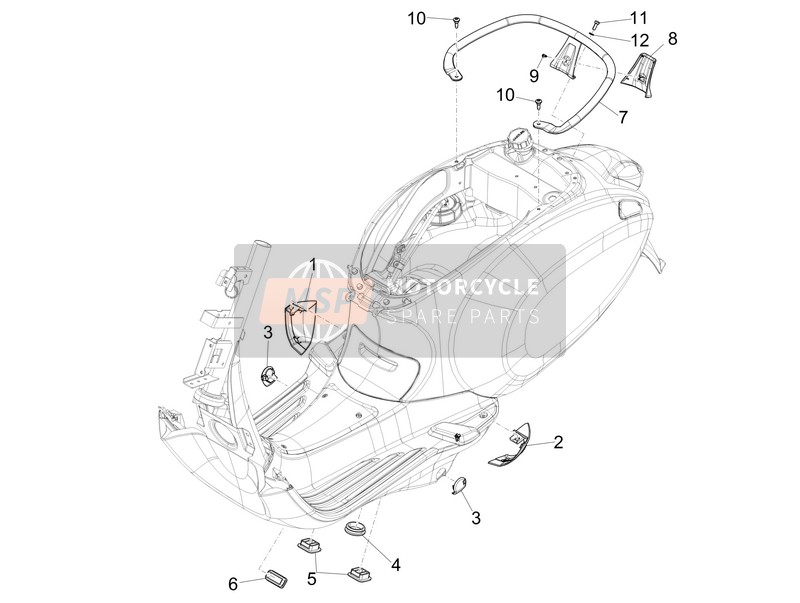 Vespa 50 4T-2V 52kmh (B-NL) 2015 Cubierta lateral - Revelación para un 2015 Vespa 50 4T-2V 52kmh (B-NL)