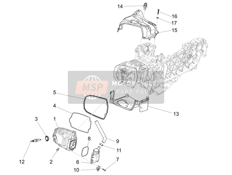 Vespa 946 125 4T 3V ABS 2013 Le couvre-culasse pour un 2013 Vespa 946 125 4T 3V ABS