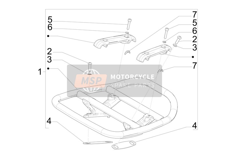 Vespa 946 125 4T 3V ABS 2015 Porte-bagages arrière pour un 2015 Vespa 946 125 4T 3V ABS