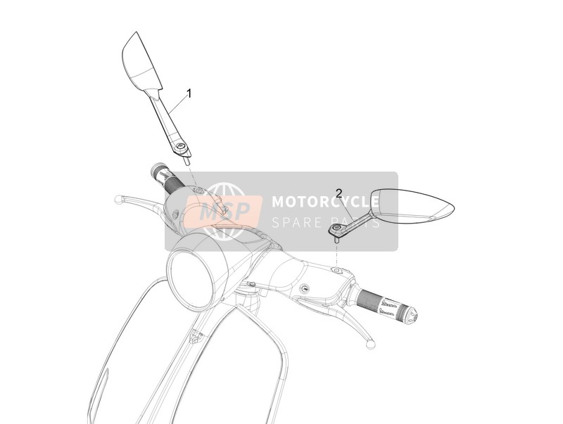 Vespa 946 125 4T 3V ABS 2014 Espejo de conducción/s para un 2014 Vespa 946 125 4T 3V ABS