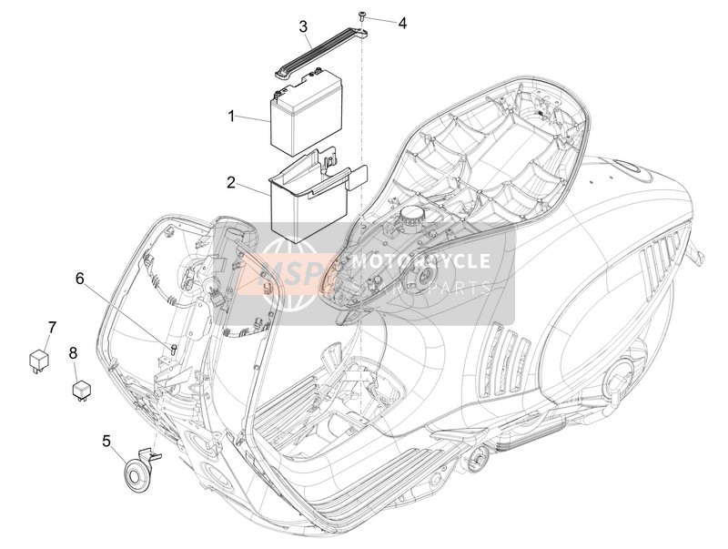 Vespa 946 125 4T 3V ABS 2015 Fernbedienungsschalter - Batterie - Hupe für ein 2015 Vespa 946 125 4T 3V ABS