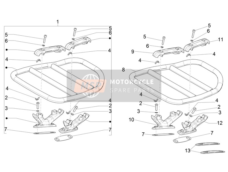 Vespa 946 150 4T 3V ABS 2017 Gepäckträger hinten für ein 2017 Vespa 946 150 4T 3V ABS