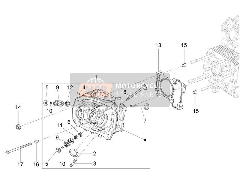 Vespa 946 150 4T 3V ABS ARMANI (ASIA) 2016 Unité principale - Soupape pour un 2016 Vespa 946 150 4T 3V ABS ARMANI (ASIA)