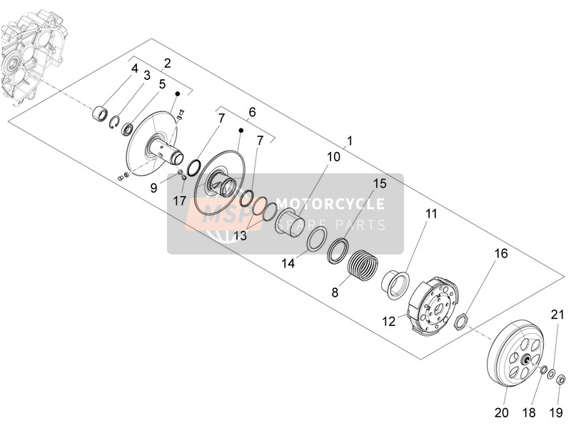 Vespa 946 150 4T 3V ABS ARMANI (ASIA) 2017 Angetriebene Riemenscheibe für ein 2017 Vespa 946 150 4T 3V ABS ARMANI (ASIA)