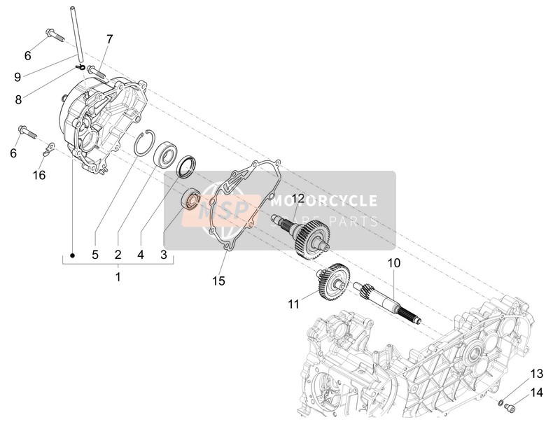 Vespa 946 150 4T 3V ABS ARMANI (ASIA) 2016 Unité de réduction pour un 2016 Vespa 946 150 4T 3V ABS ARMANI (ASIA)