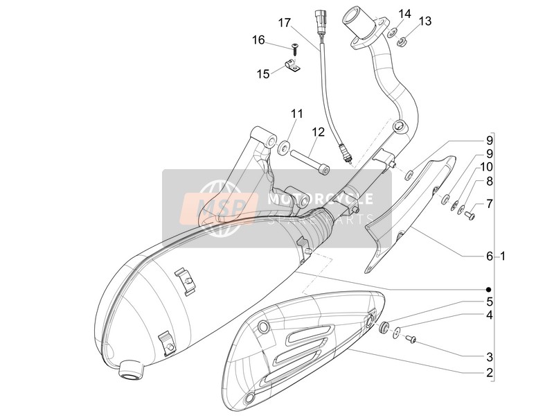 Vespa 946 150 4T 3V ABS ARMANI (ASIA) 2016 Silenciador para un 2016 Vespa 946 150 4T 3V ABS ARMANI (ASIA)