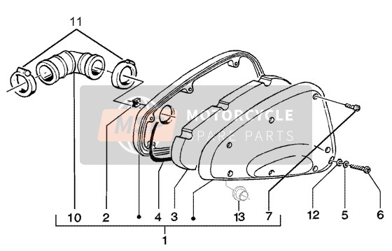 1A024309, Filter Box Complete, Piaggio, 0