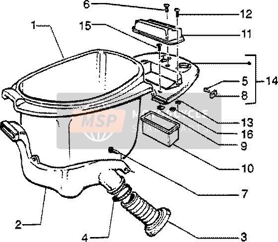 Vespa ET2 50 2002 Casque Case pour un 2002 Vespa ET2 50